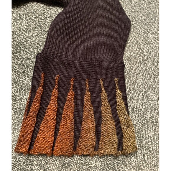 Angel Design By Sabri Ozel Sweater Cardigan Black Colorful Knit Wool Blend Sz L - Picture 7 of 7